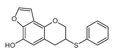 3-phenylsulfanyl-3,4-dihydro-2H-furo[2,3-h]chromen-6-ol结构式