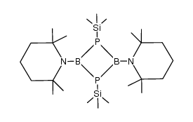 2,4-bis(2',2',6',6'-tetramethylpiperidino)-1,3-bis(trimethylsilyl)-1,3,2,4-diphosphadiboretane结构式