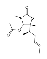 (5R)-5-((R,E)-hex-4-en-2-yl)-3-methyl-2-oxooxazolidin-4-yl acetate Structure