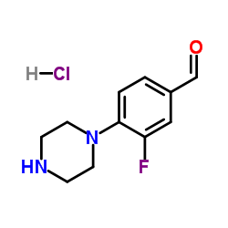 3-Fluoro-4-(1-piperazinyl)benzaldehyde hydrochloride (1:1) Structure