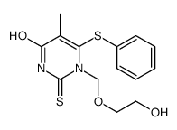 1-(2-hydroxyethoxymethyl)-5-methyl-6-phenylsulfanyl-2-sulfanylidenepyrimidin-4-one Structure