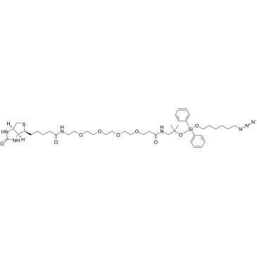 Biotin-PEG4-amino-t-Bu-DADPS-C6-azide structure