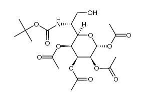 6-deoxy-6-tert-butoxycarbonylamino-α-D-glycero-D-talo-heptopyranose tetraacetate结构式
