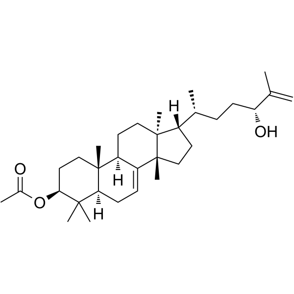 3β-乙酰氧基-7,25-甘遂二烯-24(R)-醇结构式