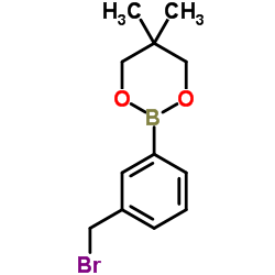2-(4-(Bromomethyl)phenyl)-5,5-dimethyl-1,3,2-dioxaborinane Structure