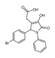 2-[2-(4-bromophenyl)-4-hydroxy-5-oxo-1-phenyl-2H-pyrrol-3-yl]acetic acid结构式