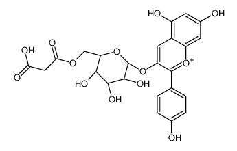 pelargonidin 3-O-(6-O-malonyl-β-D-glucoside)结构式