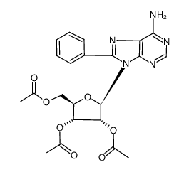 2',3',5'-tri-O-acetyl-8-phenyladenosine Structure