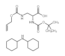 N-叔丁氧羰基-N'-烯丙氧基羰基-D-2, 3-二氨基丙酸二环己胺盐结构式