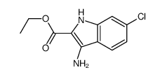 3-氨基-6-氯-1H-吲哚-2-羧酸乙酯结构式