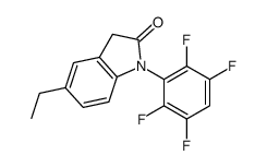 5-Ethyl-1,3-dihydro-1-(2,3,5,6-tetrafluorophenyl)-2H-indol-2-one structure