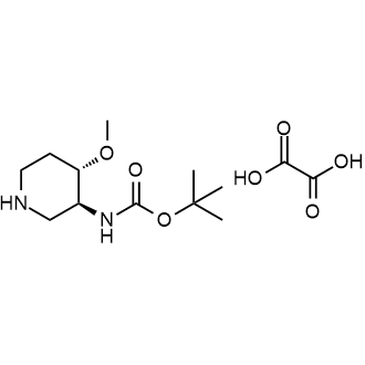((3S,4S)-4-甲氧基哌啶-3-基)氨基甲酸叔丁酯半草酸酯结构式