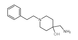 4-(氨基甲基)-1-(2-苯基乙基)-4-哌啶醇结构式