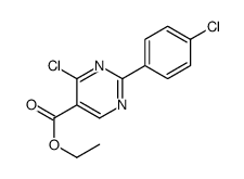 4-Chloro-2-(4-chloro-phenyl)-pyrimidine-5-carboxylic acid ethyl ester Structure