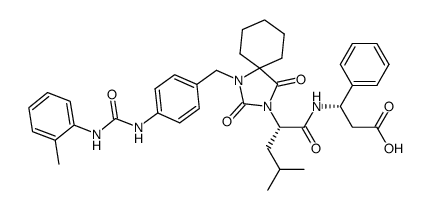 (S)-3-((S)-2-(4,4-pentamethylene-3-(4-(3-(2-methylphenyl)ureido)benzyl)-2,5-dioxoimidazolidin-1-yl)-2-(2-methylpropyl)acetylamino)-3-phenylpropionic acid Structure