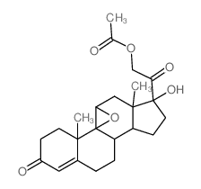 21-乙酰氧基-9Β,11Β-环氧-17Alpha-羟基孕甾-4-烯-3,20-二酮结构式