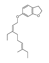 6-(3-ethyl-7-methylnona-2,6-dienoxy)-2,3-dihydro-1-benzofuran结构式