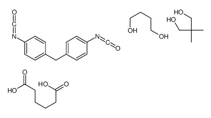 己二酸、1,4-丁二醇、4,4’-二苯基甲烷二异氰酸酯新戊基甘醇的共聚物结构式