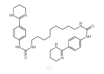 Urea,1,1'-nonamethylenebis[3-[p-(1,4,5,6-tetrahydro-2-pyrimidinyl)phenyl]-,dihydrochloride (7CI,8CI) structure
