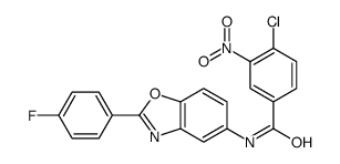 4-chloro-N-[2-(4-fluorophenyl)-1,3-benzoxazol-5-yl]-3-nitrobenzamide结构式