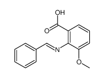 2-(benzylideneamino)-3-methoxybenzoic acid Structure