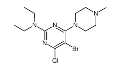 [5-bromo-4-chloro-6-(4-methyl-piperazin-1-yl)-pyrimidin-2-yl]-diethyl-amine Structure
