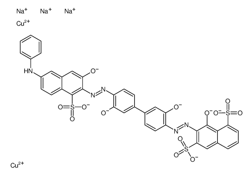 Copper(2+) sodium 7-[(Z)-{4'-[(Z)-(6-anilino-3-oxido-1-sulfonato- 2-naphthyl)diazenyl]-3,3'-dioxido-4-biphenylyl}diazenyl]-8-oxido- 1,6-naphthalenedisulfonate (2:3:1) Structure