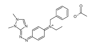 N-benzyl-4-[(1,2-dimethyl-1,2,4-triazol-1-ium-3-yl)diazenyl]-N-ethylaniline,acetate Structure
