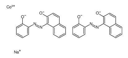 cobalt(3+) sodium 1-[(E)-(2-oxidophenyl)diazenyl]naphthalen-2-olate (1:1:2)结构式