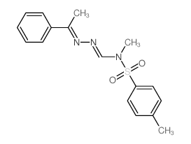 N-methyl-N-(4-methylphenyl)sulfonyl-N-(1-phenylethylideneamino)methanimidamide结构式