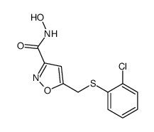 5-[(2-chlorophenyl)sulfanylmethyl]-N-hydroxy-1,2-oxazole-3-carboxamide结构式