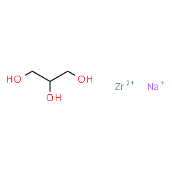 propane-1,2,3-triol, sodium zirconium salt structure