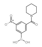 3-硝基-5-(哌啶-1-羰基)苯基硼酸结构式