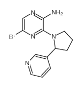 5-溴-3-(2-吡啶基-3-吡咯烷-1-基)-吡嗪基-2-胺结构式