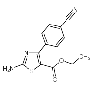 ethyl 2-amino-4-(4-cyano)phenyl thiazole-5-carboxylate Structure