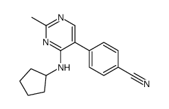 4-[4-(环戊基氨基)-2-甲基嘧啶-5-基]苯甲腈结构式