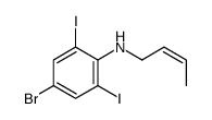 4-bromo-N-but-2-enyl-2,6-diiodoaniline结构式
