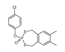 3-(4-chlorophenoxy)-1,5-dihydro-7,8-dimethyl-2,4,3-benzodithiaphosphepon 3-oxide Structure
