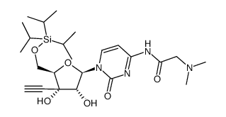1-[5-O-(triisopropylsilyl)-3-C-ethynyl-β-ribofuranosyl]-4-N-(N,N-dimethylglycyl)cytosine Structure