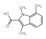 1,3,7-三甲基-1H-吲哚-2-羧酸结构式