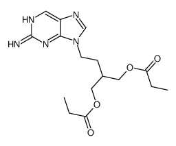 [4-(2-aminopurin-9-yl)-2-(propanoyloxymethyl)butyl] propanoate结构式