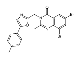 6,8-dibromo-2-methyl-3-[[5-(4-methylphenyl)-1,3,4-oxadiazol-2-yl]methyl]quinazolin-4-one结构式