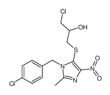 1-chloro-3-[3-[(4-chlorophenyl)methyl]-2-methyl-5-nitroimidazol-4-yl]sulfanylpropan-2-ol结构式