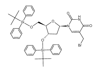 3',5'-bis-O-(tert-butyldiphenylsilyl)-5-bromomethyl-2'-deoxyuridine Structure