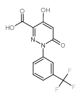 4-羟基-6-氧代-1-[3-(三氟甲基)苯基]-1,6-二氢-3-吡嗪羧酸结构式