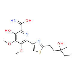 (+)-3-Hydroxy-6-[2-(3-hydroxy-3-methylpentyl)-4-thiazolyl]-4,5-dimethoxy-2-pyridinecarboxamide Structure