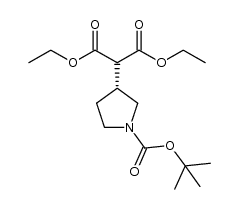 diethyl (R)-2-(1-(tert-butoxycarbonyl)pyrrolidin-3-yl)malonate结构式