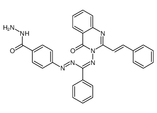 N-[4-(hydrazinecarbonyl)phenyl]imino-N'-[4-oxo-2-[(E)-2-phenylethenyl]quinazolin-3-yl]benzenecarboximidamide结构式