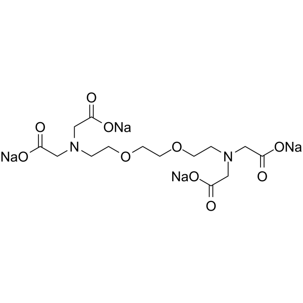 乙二醇-双(β-氨乙醚)-N,N,N′,N′-四乙酸 四钠盐结构式