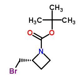 (2R)-2-(溴甲基)氮杂环丁烷-1-羧酸叔丁酯结构式